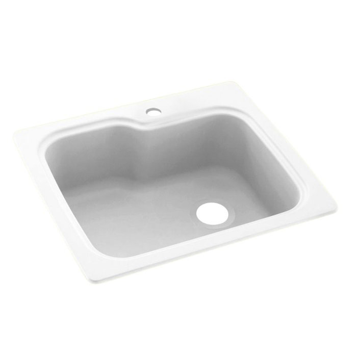 Swan 22'' W Single Bowl Swanstone DropIn Kitchen Sink with 1 Faucet